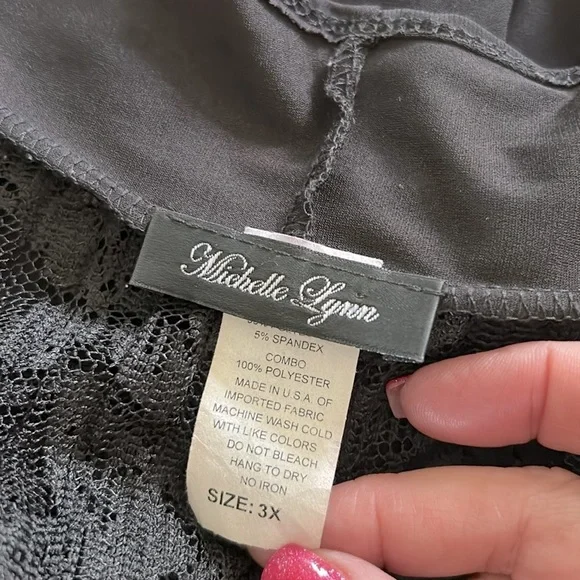 🌹Michelle Lynn Black Lace Cardigan, shrug top with lace & ruffle back detail 3X - Picture 5 of 11